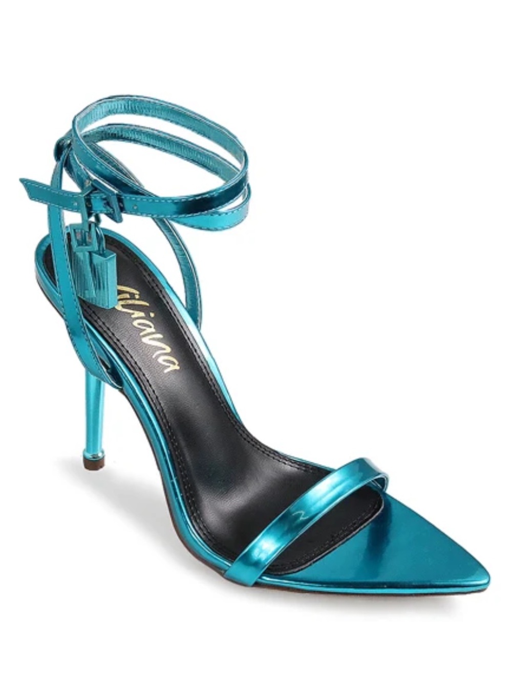 Teal Padlock Heels